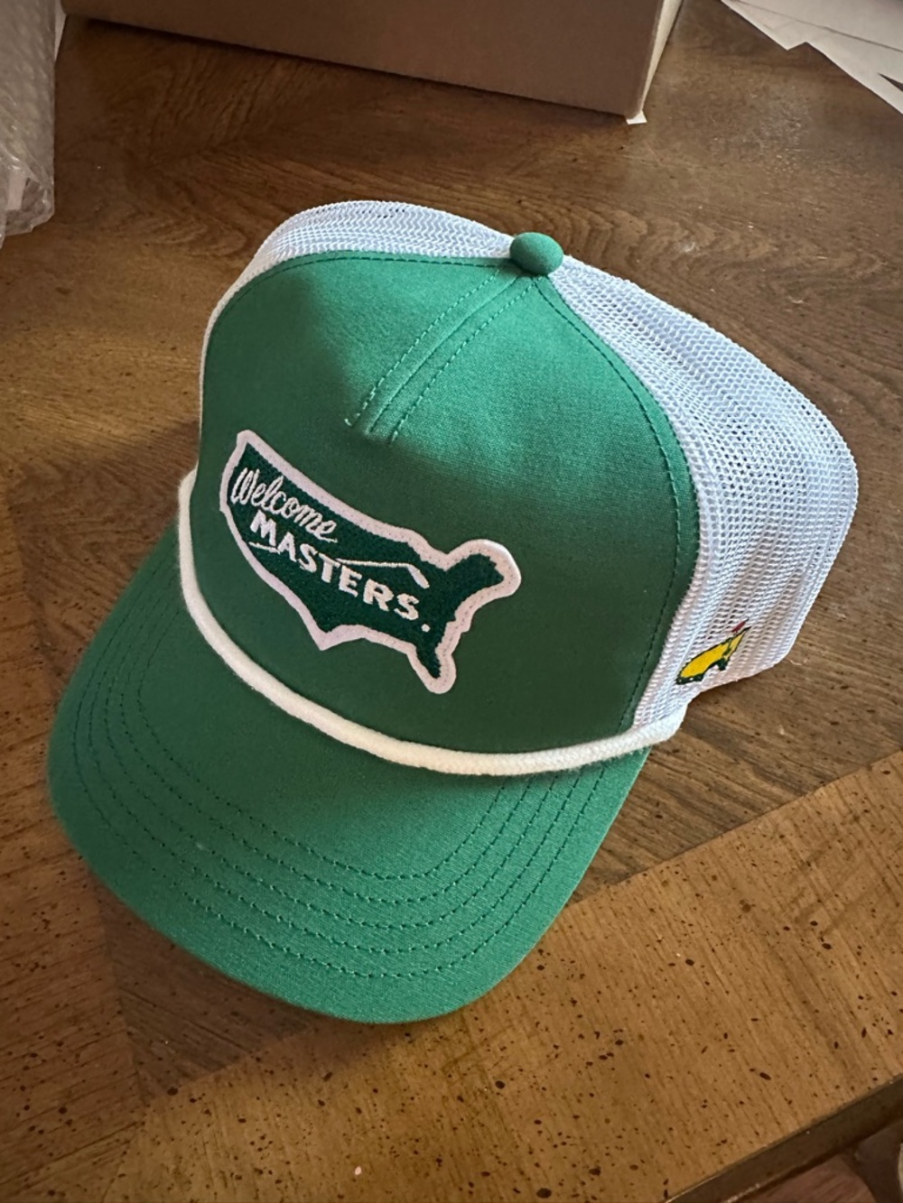 “Welcome Masters” Green & White Trucker